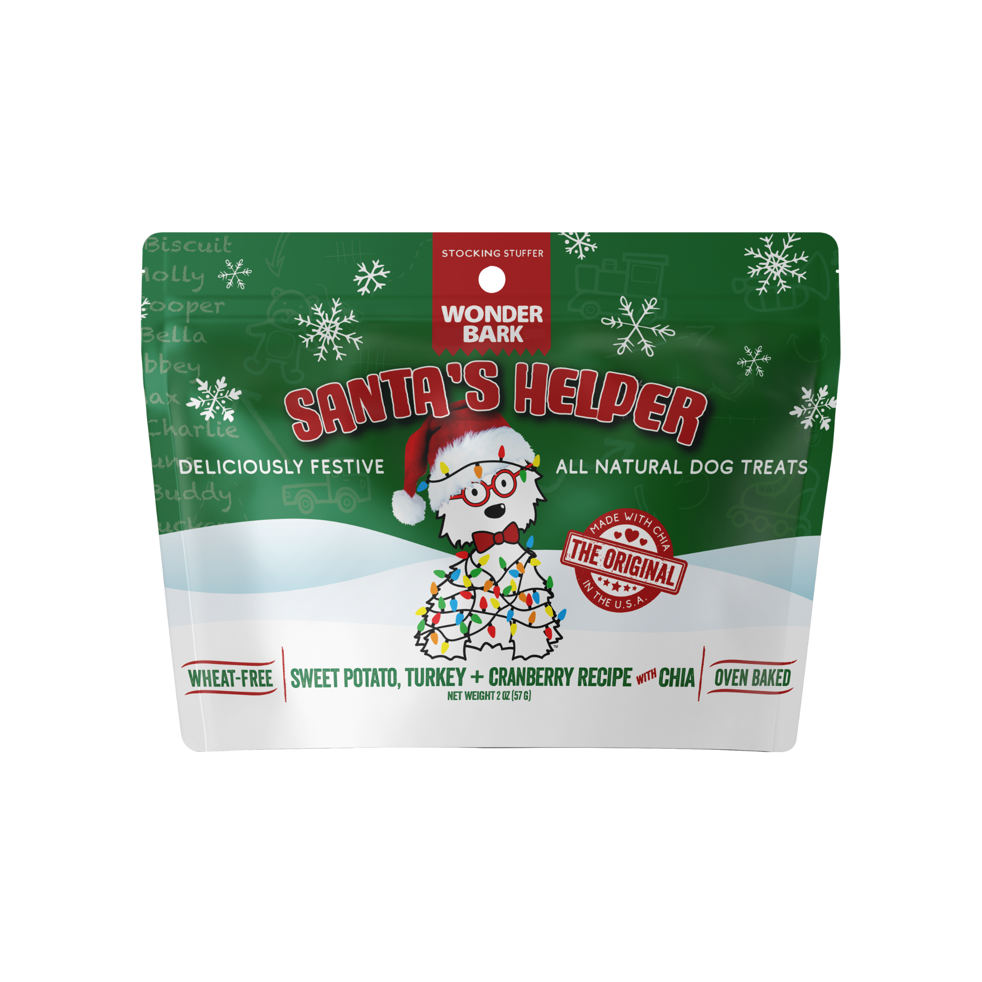 Santa’s Helper – Holiday Dog Treats (Limited Quantity), All-Natural & Wheat-Free